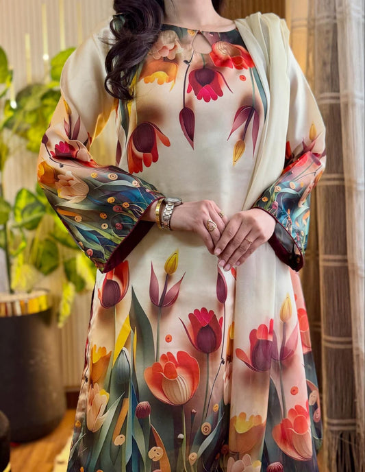 Zing 3D Flowrs 3 Piece Suit