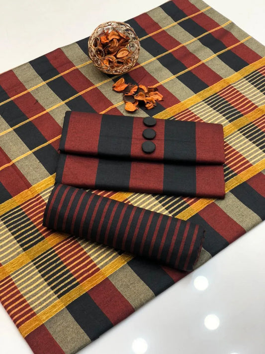 3 Pcs Women's Unstitched Printed Suit